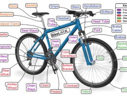 Bicycle parts labeled diagram