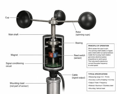anemometer labelled diagram