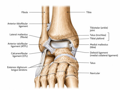 ankle joint labelled diagram