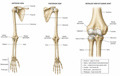 arm bones labeled diagram