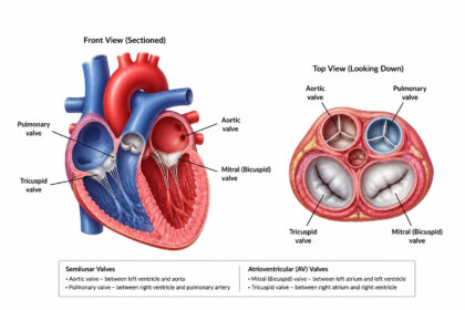 heart valves labeled diagram