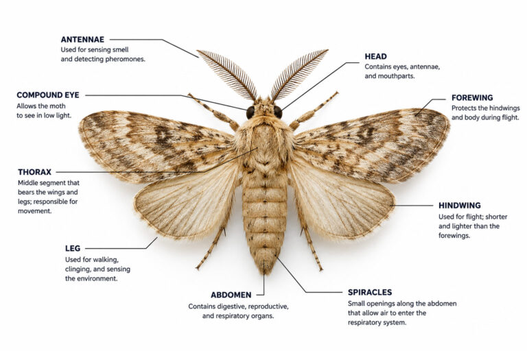 moth labeled diagram
