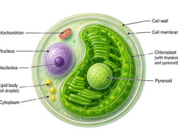 Chlorella Cell labeled diagram