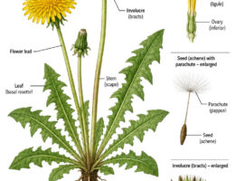 Dandelion labeled diagram