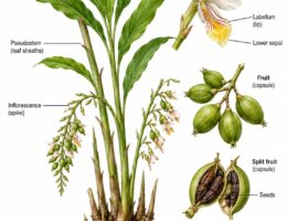 Cardamom Plant labeled diagram